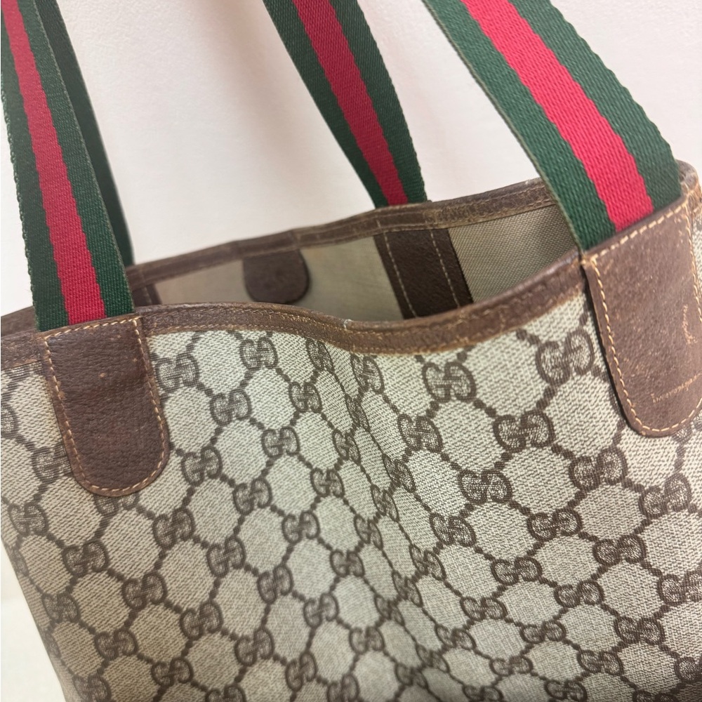 Vintage Gucci Beige and Brown Tote Bag - Picture 7 of 13